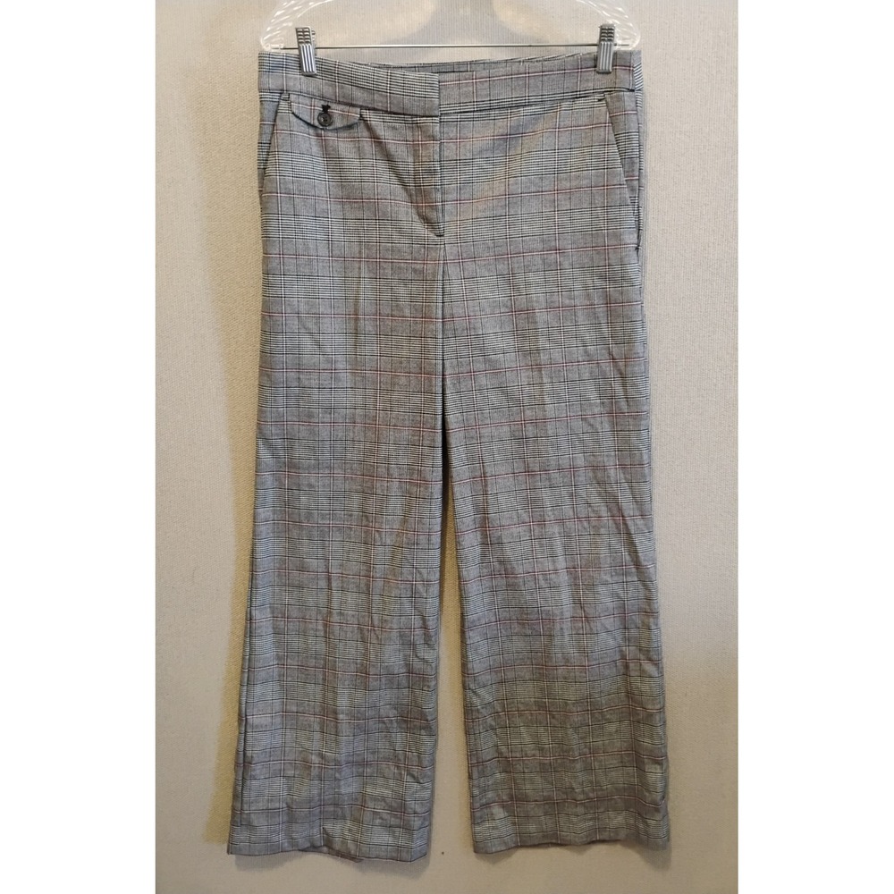 Loft Plaid Trouser Pants High Waist Size 10 NWT 34x30 With a 10.5" Rise